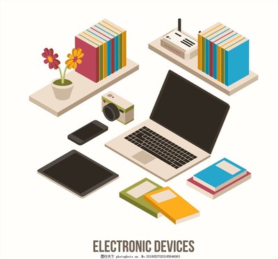 創意書桌上的立體電子產品矢量圖設計指南
